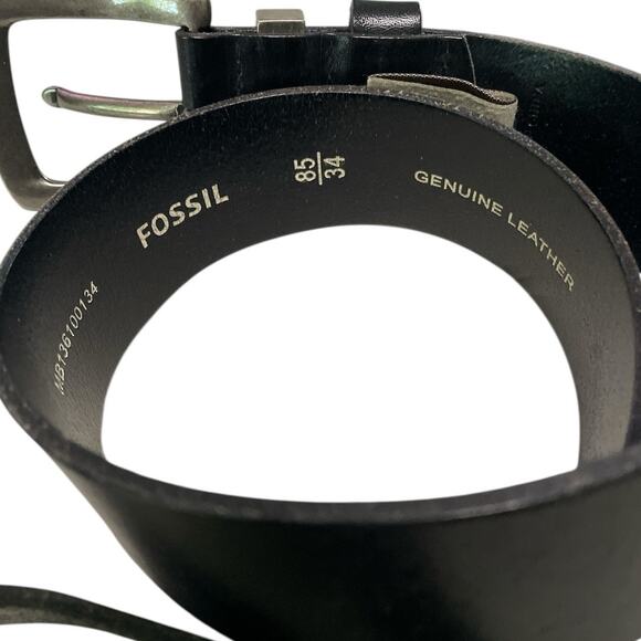 Fossil Genuine Black Leather Belt 34" Medium - Picture 2 of 6